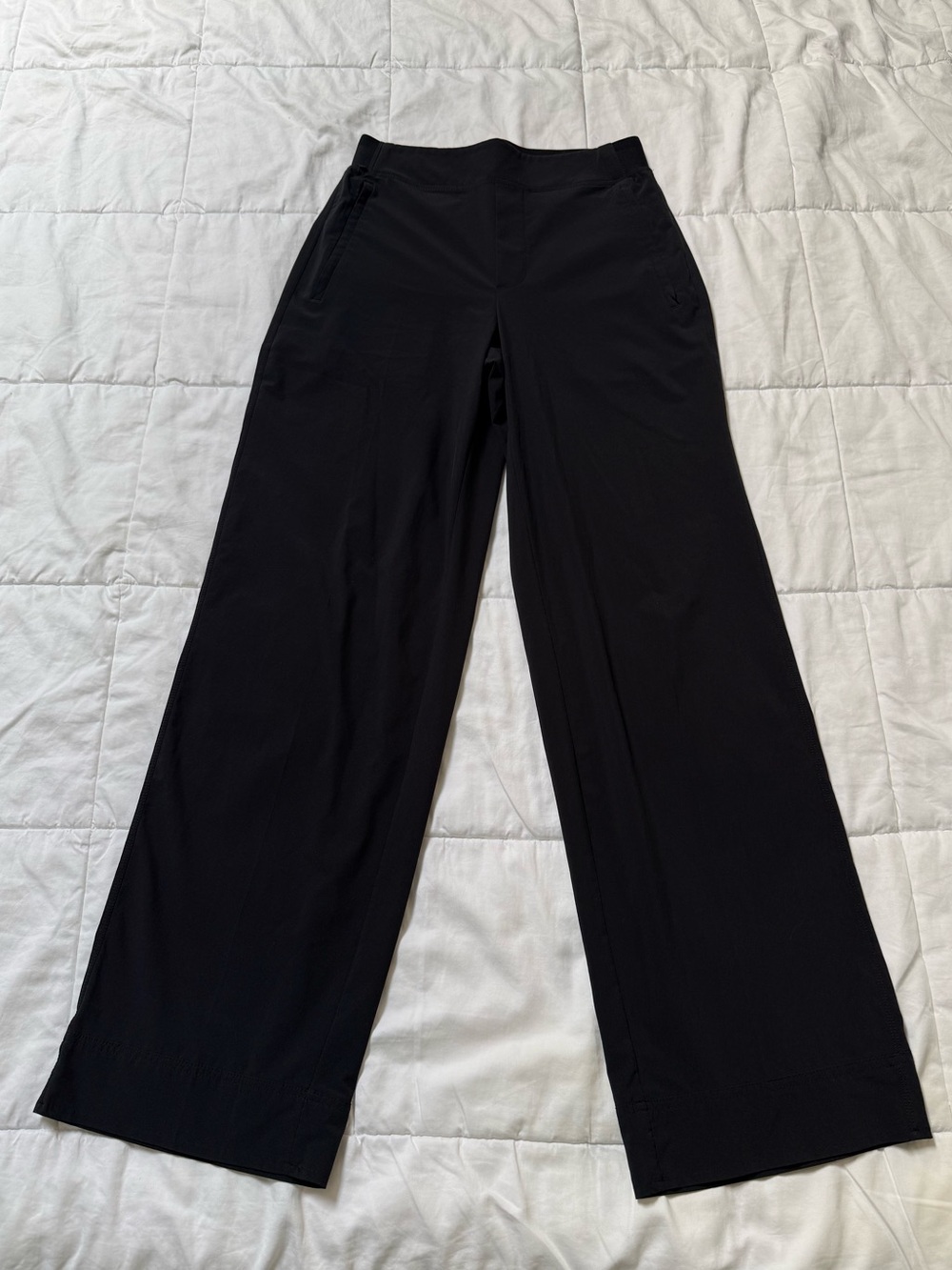 XS Athleta Black Brooklyn Heights High Rise Wide Leg Trouser Versatile Pants - Picture 2 of 8